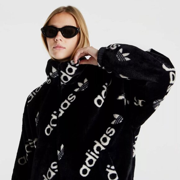 Adidas Faux Fur Jacket, Medium, Like New - Picture 4 of 8